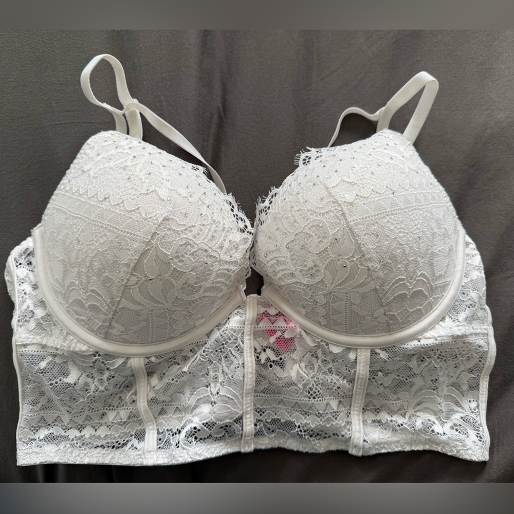 Elegant White Lace Bralette size M